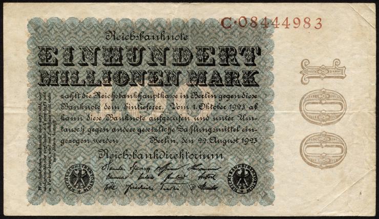R.106b 100 Mio. Mark 1923 Reichsdruck (3) 