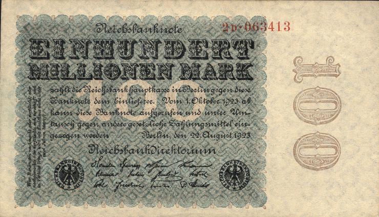 R.106f 100 Mio. Mark 1923 D Firmendruck (1) 
