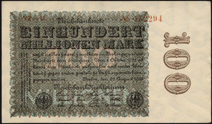 R.106p 100 Mio. Mark 1923 (1-) 