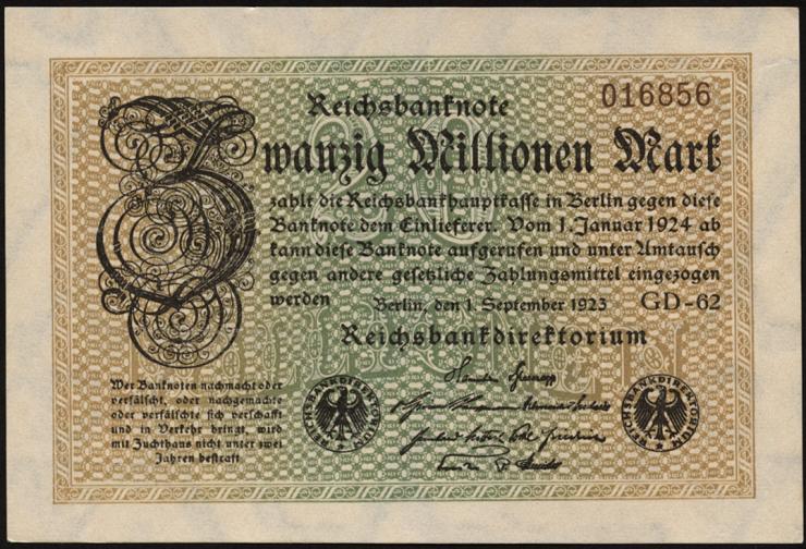 R.107e: 20 Mio. Mark 1923 (1) 