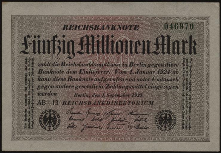 R.108c: 50 Mio. Mark 1923 (1) 