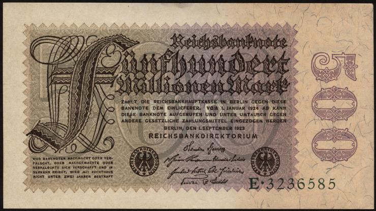 R.109a: 500 Mio. Mark 1923 Reichsdruck (1) 