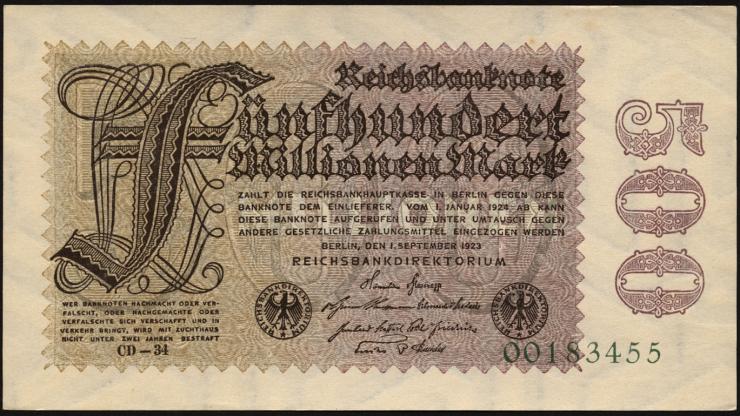 R.109e: 500 Mio. Mark 1923 (1) 