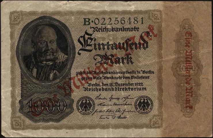 R.110a: 1 Milliarde Mark 1922 Reichsdruck (3) 