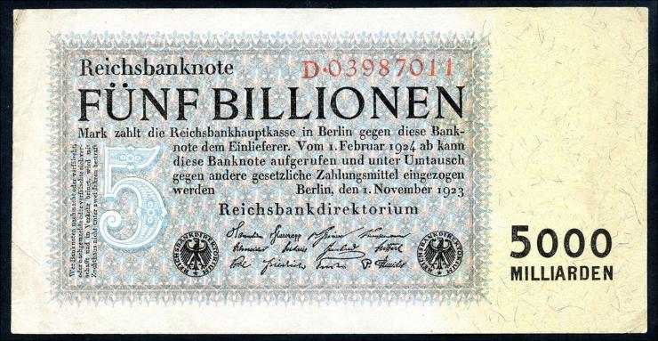 R.127a: 5 Billionen Mark 1923 (3+) 