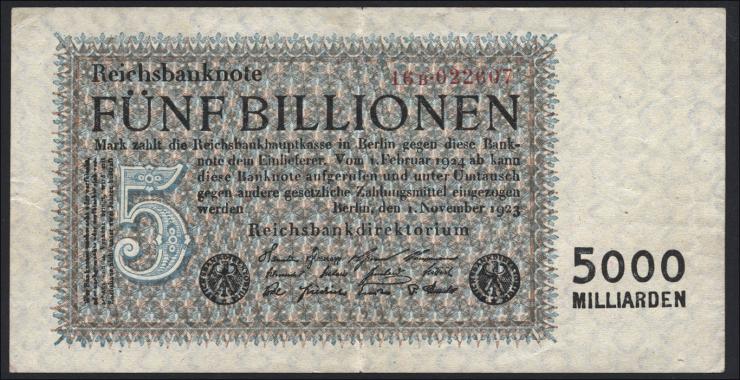R.127c: 5 Billionen Mark 1923 (3+) 