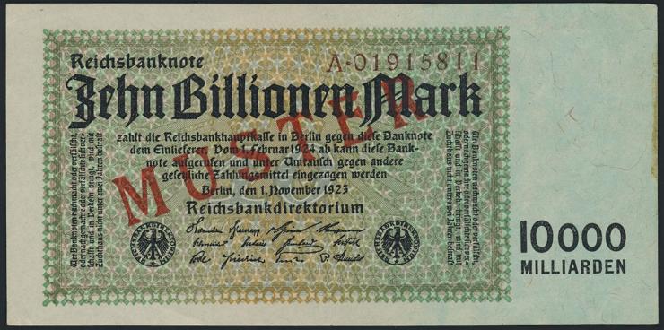 R.128M4 10 Billionen Mark 1923 MUSTER (1-) 