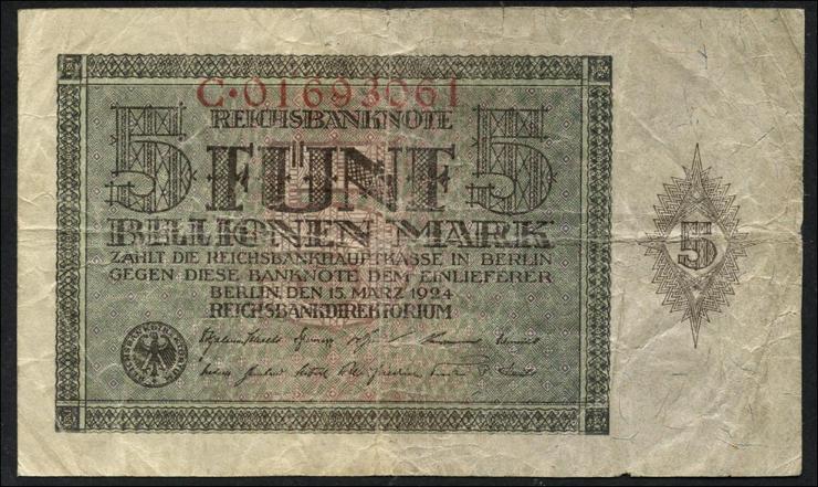 R.138: 5 Billionen Mark 1924 (4) Serie C 
