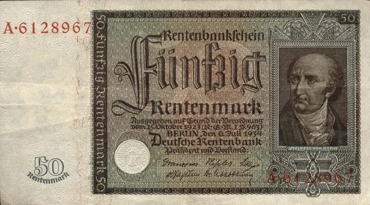 R.165: 50 Rentenmark 1934 v.Stein (3) 