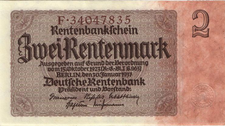 R.167F: 2 Rentenmark 1937 (2) 
