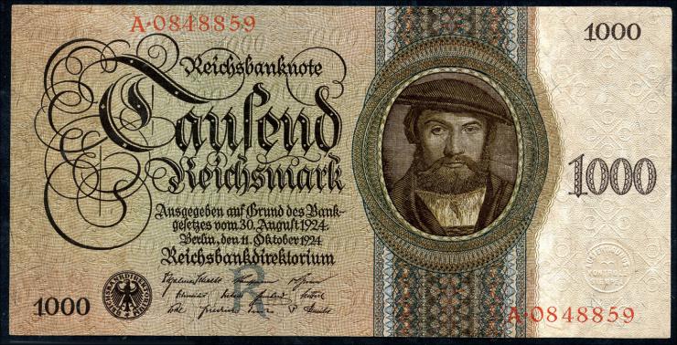 R.172a: 1000 Reichsmark 1924 (2) R/A 