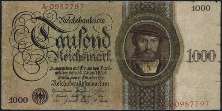 R.172a: 1000 Reichsmark 1924 R/A (4) 