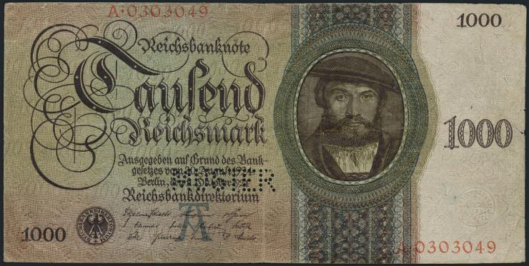R.172M: 1000 Reichsmark 1924 A/A MUSTER (3-) 