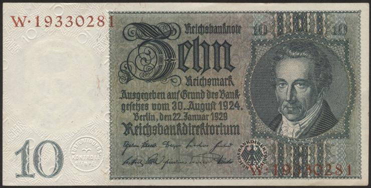 R.173a: 10 Reichsmark 1929 (1) 