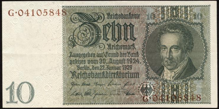 R.173F: 10 Reichsmark 1929 braune KN (2) 