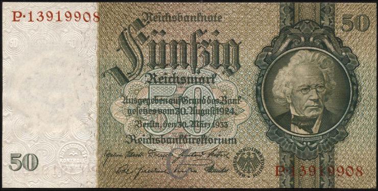 R.175b: 50 Reichsmark 1933 8-stellig (1) 