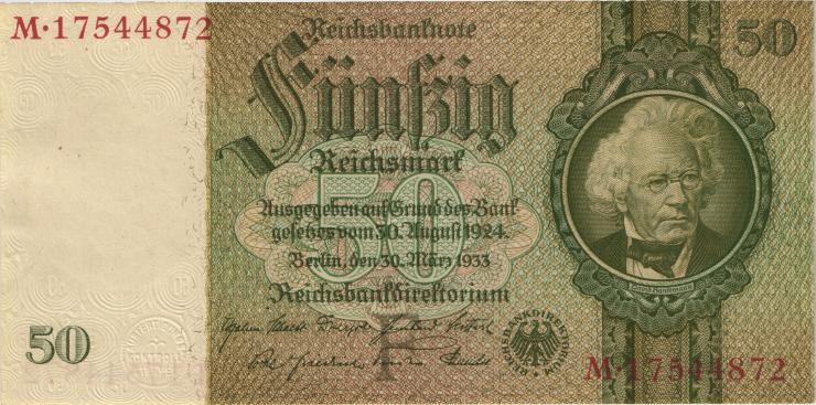 R.175c: 50 Reichsmark 1933  UDR F. (1/1-) 