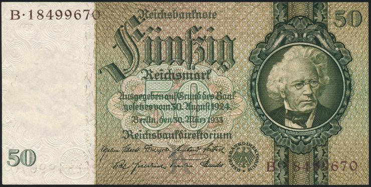 R.175F: 50 Reichsmark 1933 braune KN (3) 