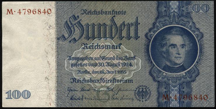 R.176b: 100 Reichsmark 1935 Liebig (2) 