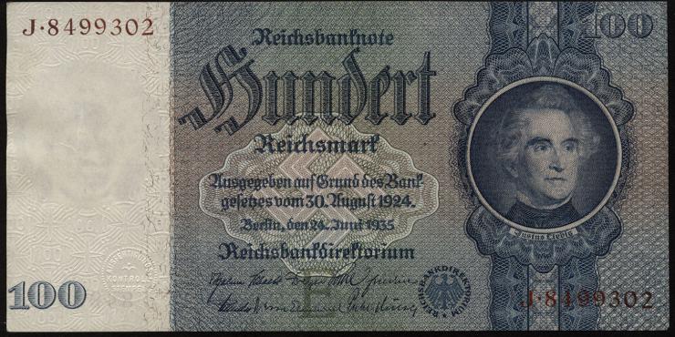 R.176F: 100 Reichsmark 1935 braune KN (2) 