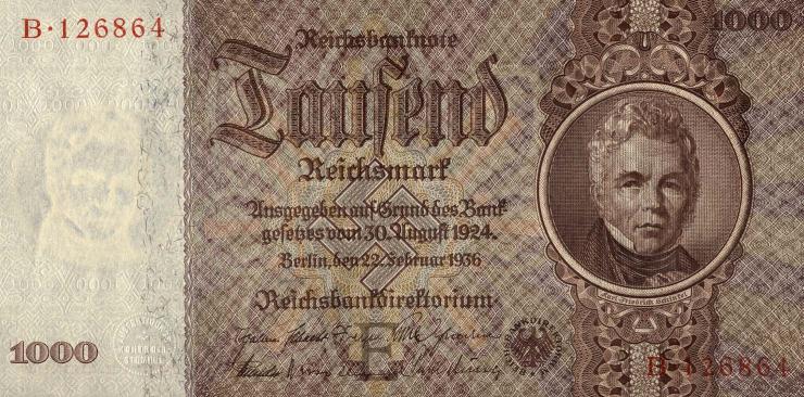 R.177: 1000 Reichsmark 1936 Schinkel Serie B (1) 