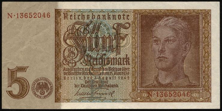 R.179b: 5 Reichsmark 1942 8-stellig (3) 