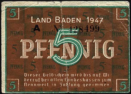 R.208b: Baden 5 Pfennig 1947 (3) 