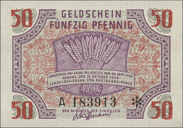 R.213: Rheinland-Pfalz 50 Pf. 1947 (1) 