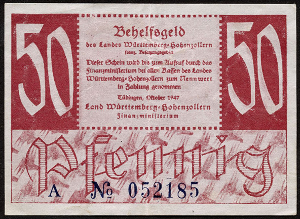 R.216a: Württemberg 50 Pf. 1947 (2) 