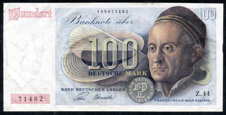 R.256 100 DM 1948 Bank Deutscher Länder (3+) Z.44 