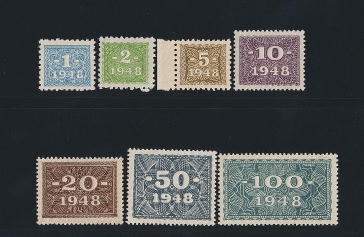 R.330-338: Kuponmarken 1 - 100 DM 1948 (1) 