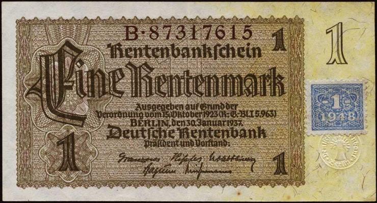 R.330F 1 DM 1948 Kuponausgabe braune Kenn-Nummer (2) 