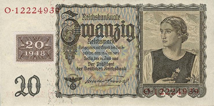 R.336: 20 Mark 1948 Kuponausgabe Österreicherin (1) 