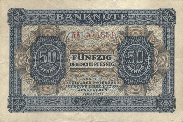 R.339b: 50 Pfennig 1948 6-stellig (3) 