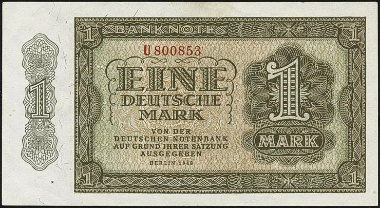 R.340a 1 DM 1948 6-stellig Serie U (1-) 