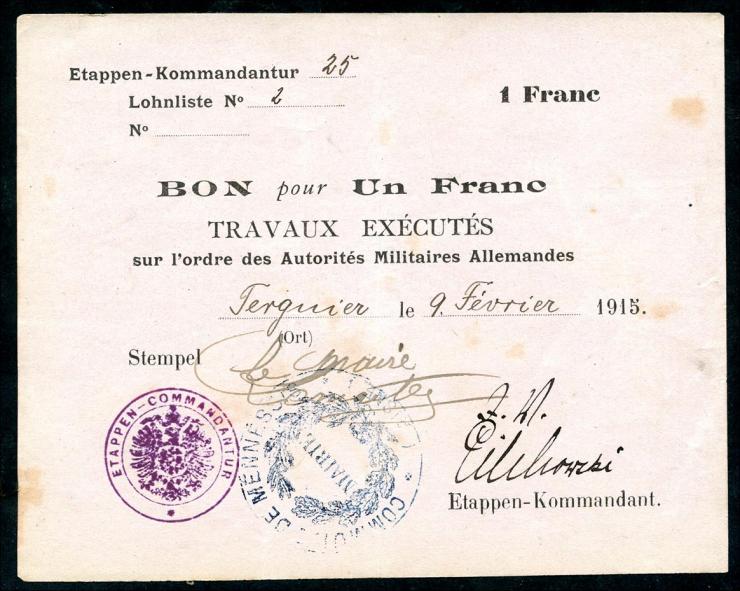 R.406a 1 Franc 1915 Etappen-Kommandatur (2) 