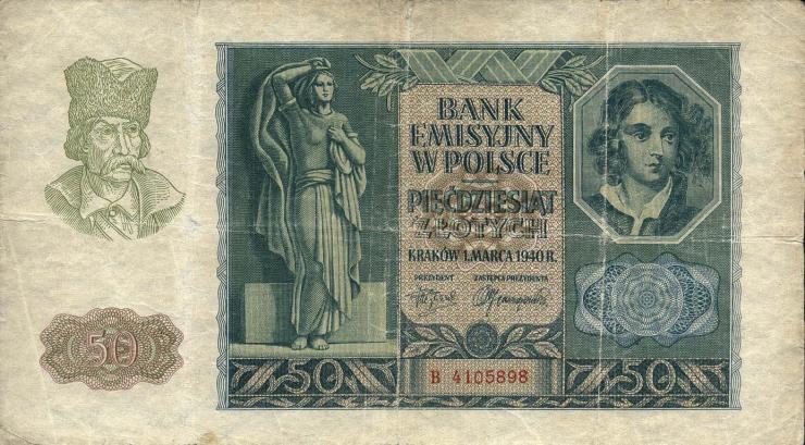 R.576: Generalgouv. Polen 50 Zloty 1940 (4) 