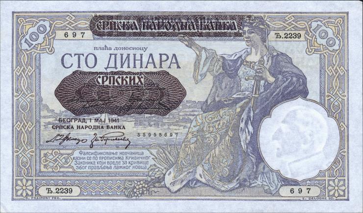 R.601: Serbien 100 Dinara 1941 (1) 
