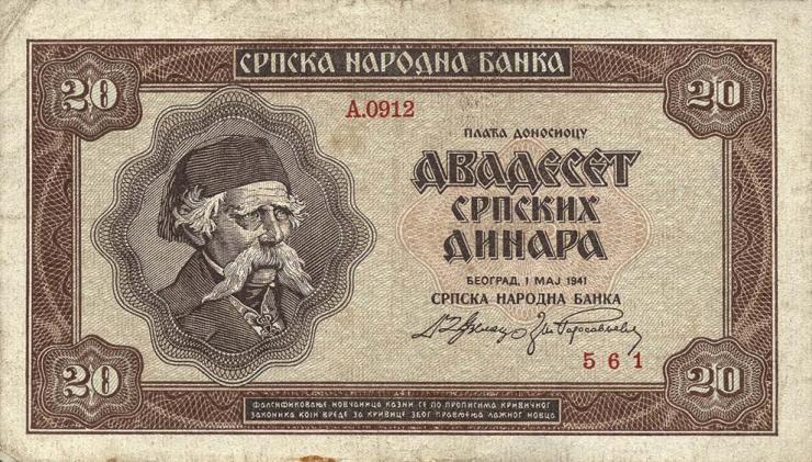R.603: Serbien 20 Dinara 1941 (3) 