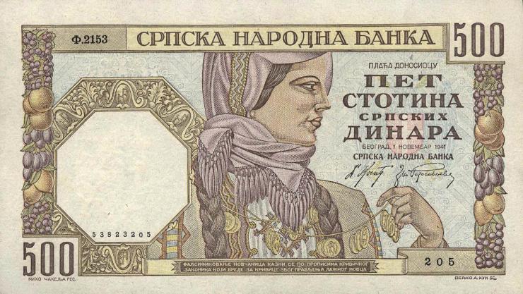 R.605b: Serbien 500 Dinara 1941 (1) 