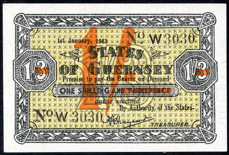R.651: Guernsey 1 Shilling 1943 (1/1-) 