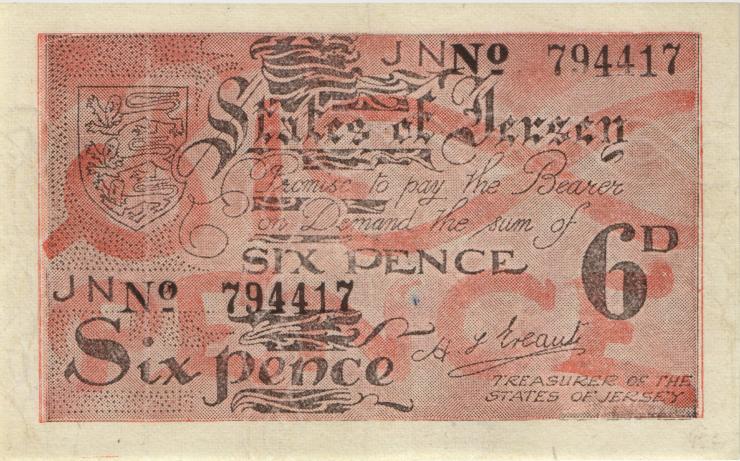 R.656e: Jersey 6 Pence 6-stellig (2) 