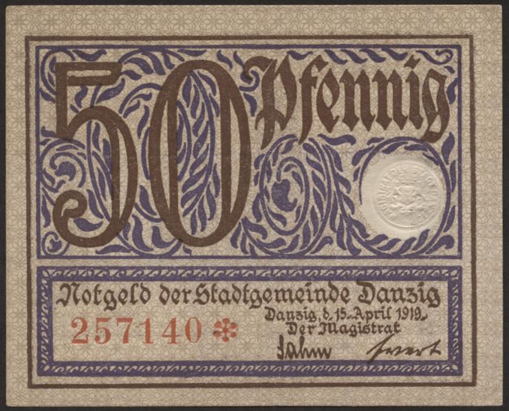 R.790: Danzig 50 Pfennig 1919 (1) 