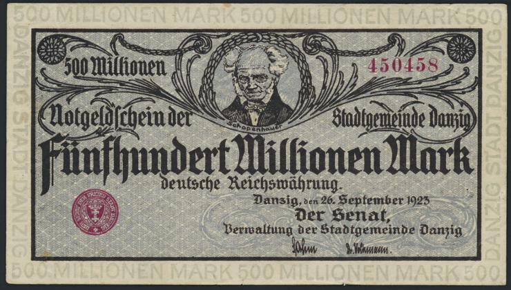 R.807a: Danzig 500 Millionen Mark 1923 (2+) 