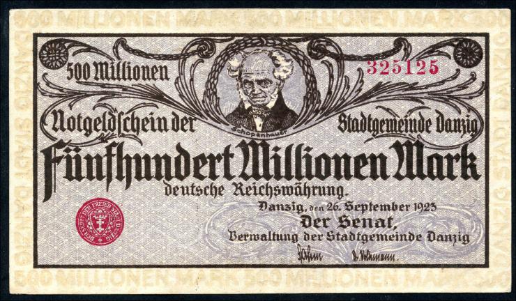 R.807b: Danzig 500 Millionen Mark 1923 (1/1-) 