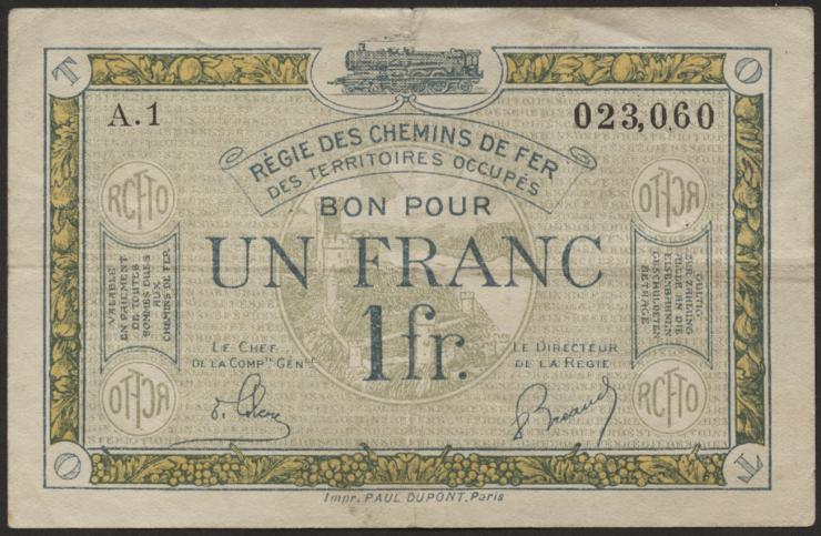R.859a: Rheinland 1 Franc (1923) (3) 