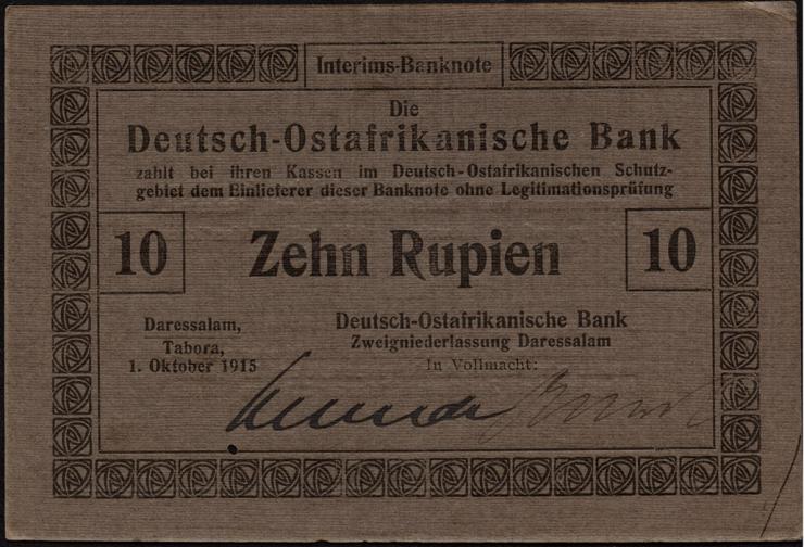 R.912a: Deutsch-Ostafrika 10 Rupien 1915 (1/1-) 