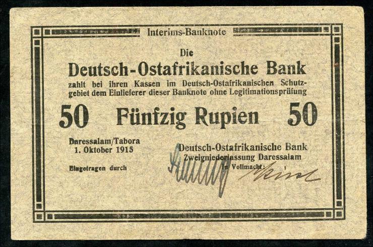 R.913a: Deutsch-Ostafrika 50 Rupien 1915 (3) 