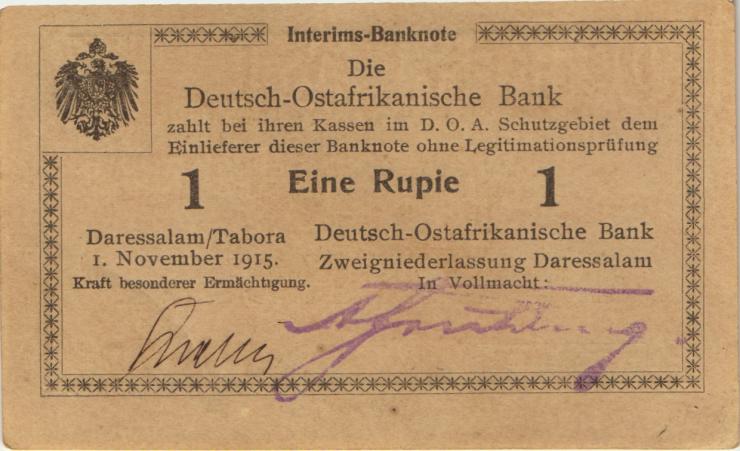 R.916g: Deutsch-Ostafrika 1 Rupie 1915 P (1-) 