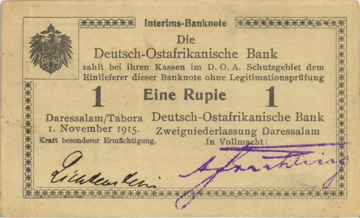 R.916n: Deutsch-Ostafrika 1 Rupie 1915 U (1-) 
